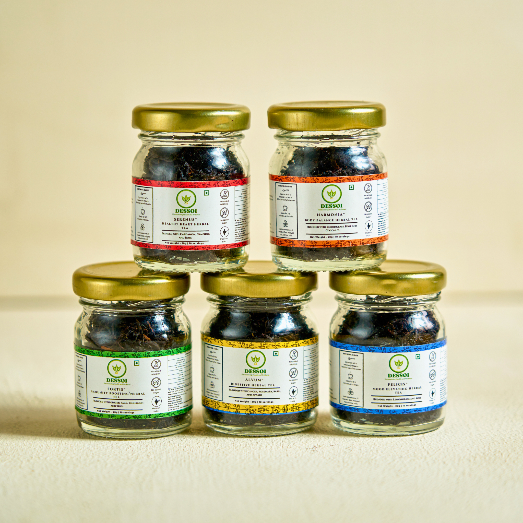 Dessoi Trial Pack - Set of 5 Tea Jars