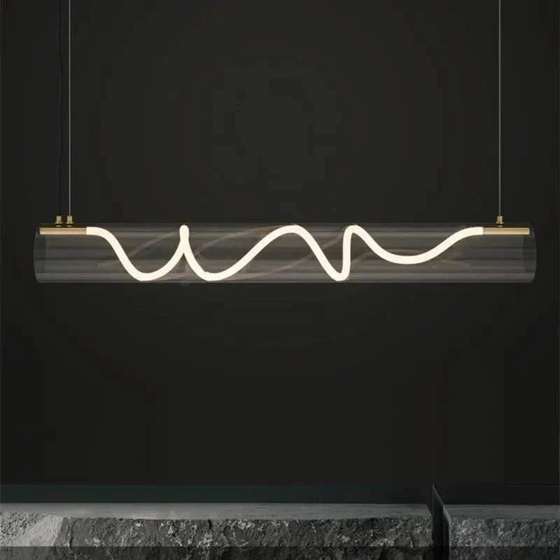 Wave Glass LED Pendant Light – Modern Tube Design