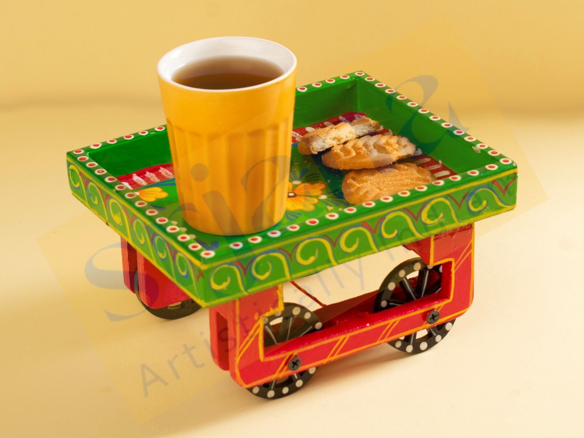 Hand Painted Wooden Thela Tray