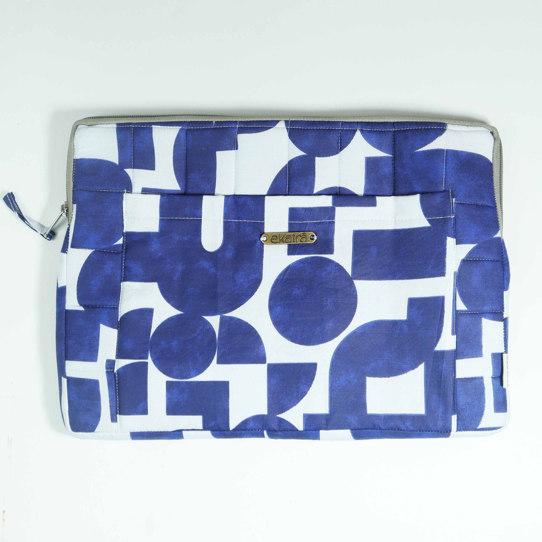Cotton Laptop Sleeve/Cover - Blue Abstract