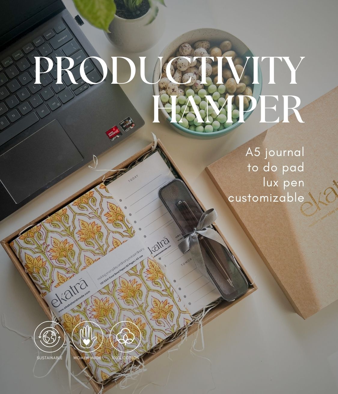 Sustainable Productivity Gift hamper by Ekatra -  Solid Beige