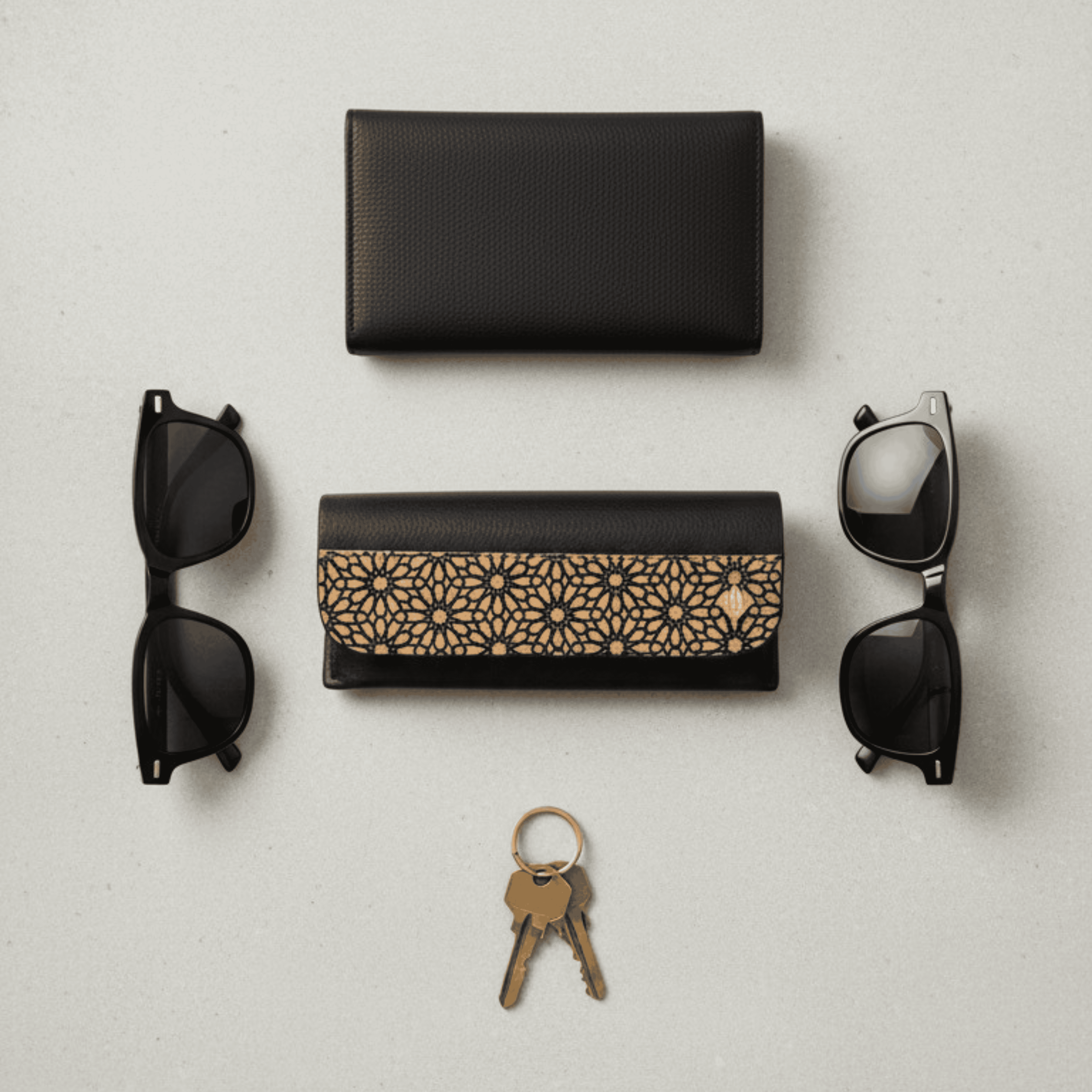 Handcrafted, Vegan Plant  Leather Eyewear Case - Black
