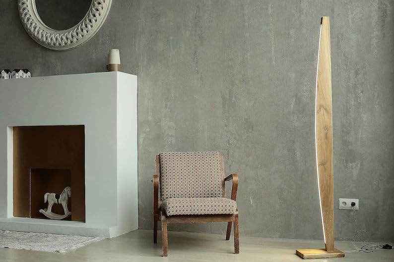 Zenora Wooden Floor Lamp 24Watt - Ready to Use