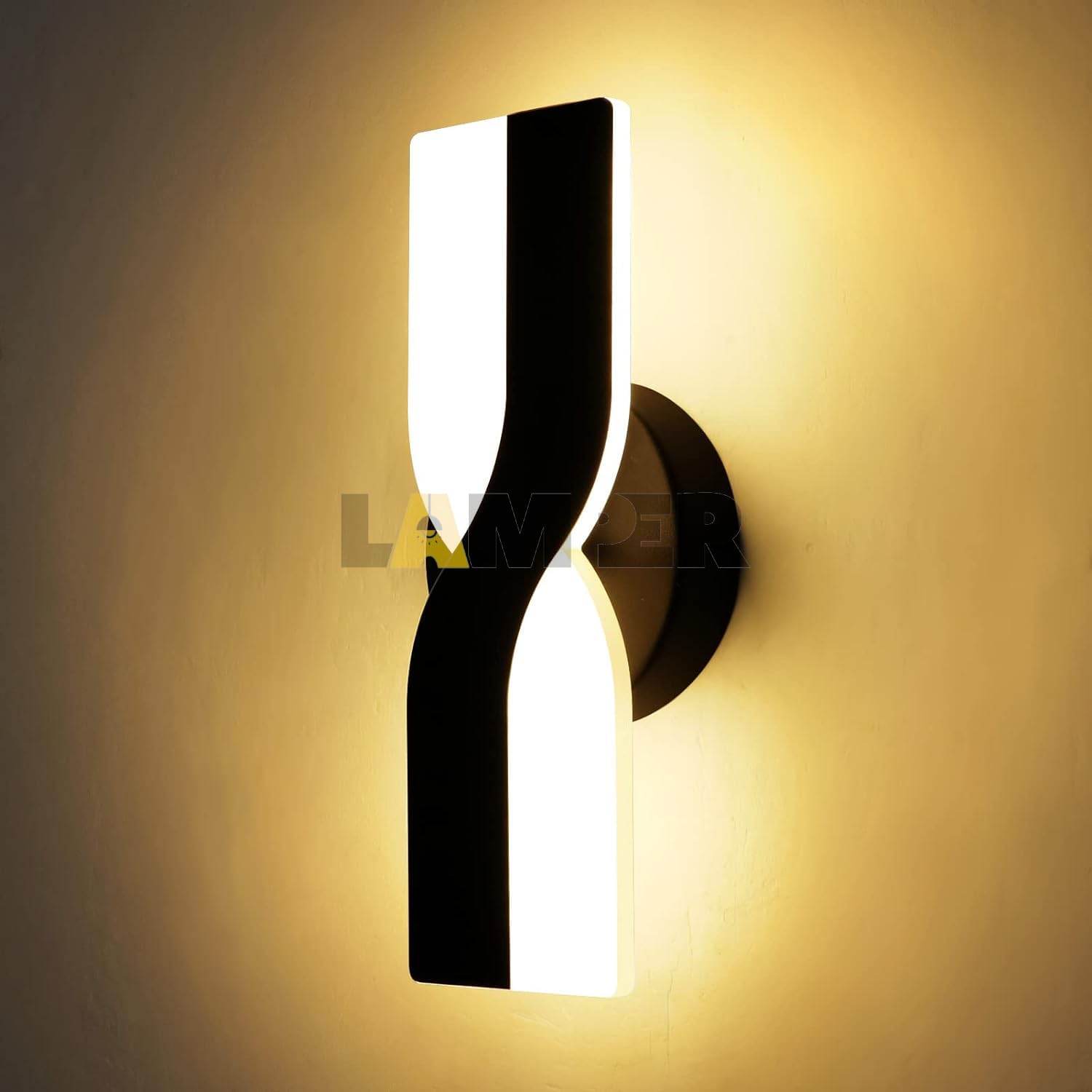 X Shape Wall Light Black - 10 Watt