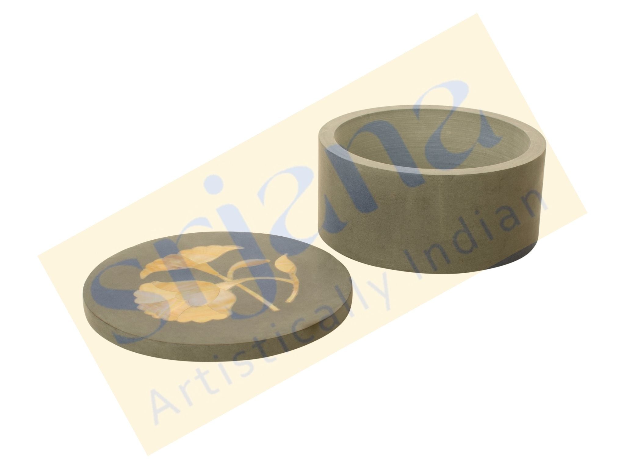 Marble Trinket Box With Mother of Pearl Inlay Work