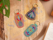 Handcrafted Leather Embroidered Keychains