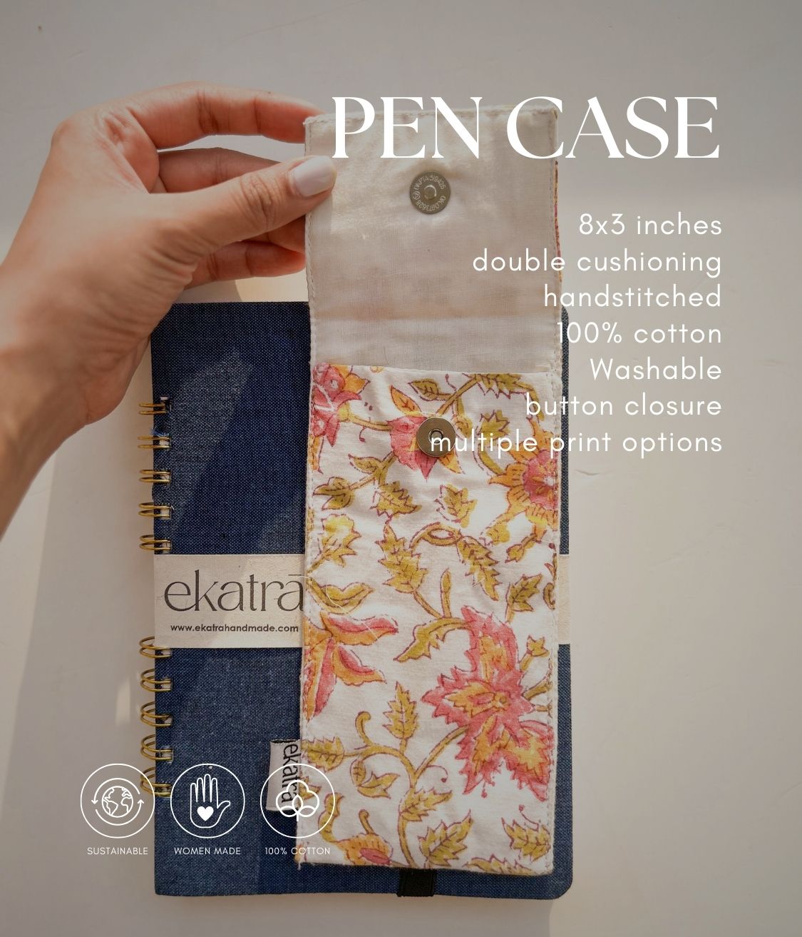 Sustainable Pen case/organizer with elastic band by Ekatra
