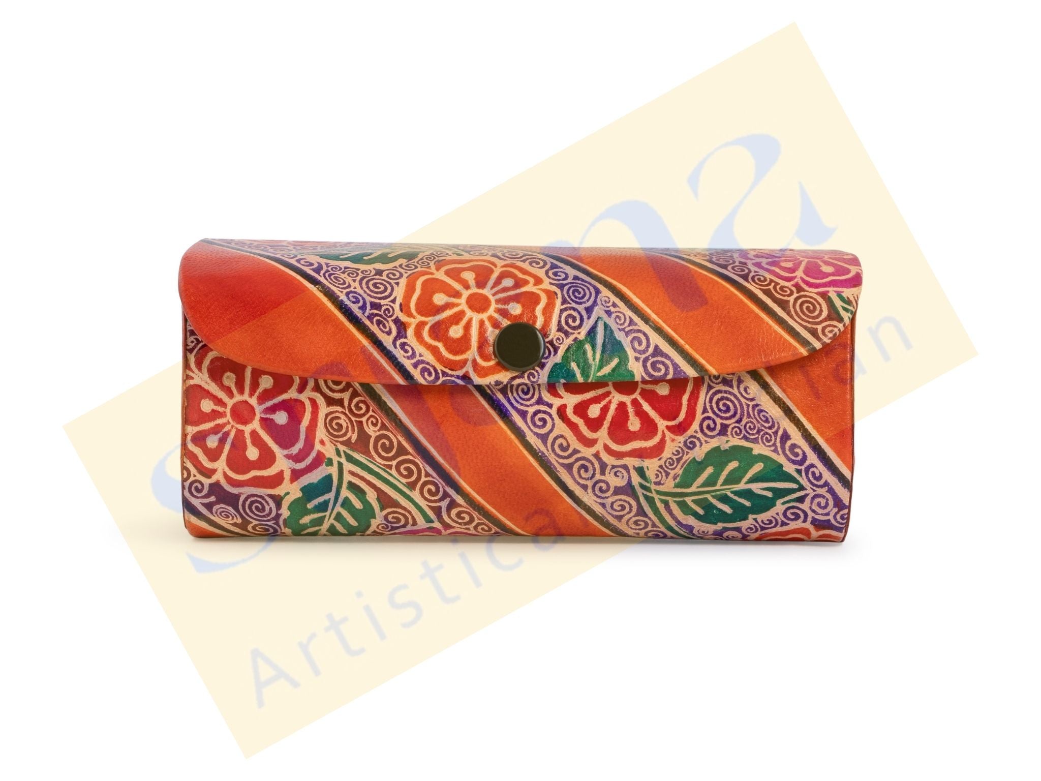 Handcrafted Leather Embossed Sunglasses Cover