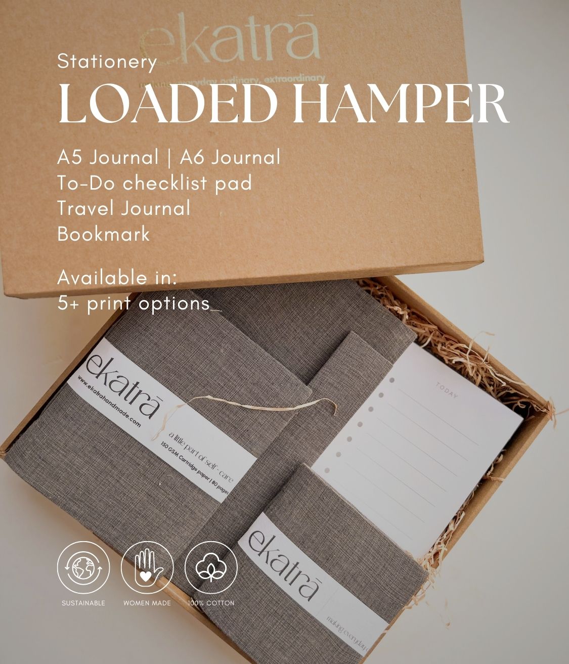 Stationery Loaded Gift hamper personalized by Ekatra - Green Floral