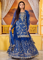 Designer Party Wear Lehenga Suit With Sequence Embroidered Work