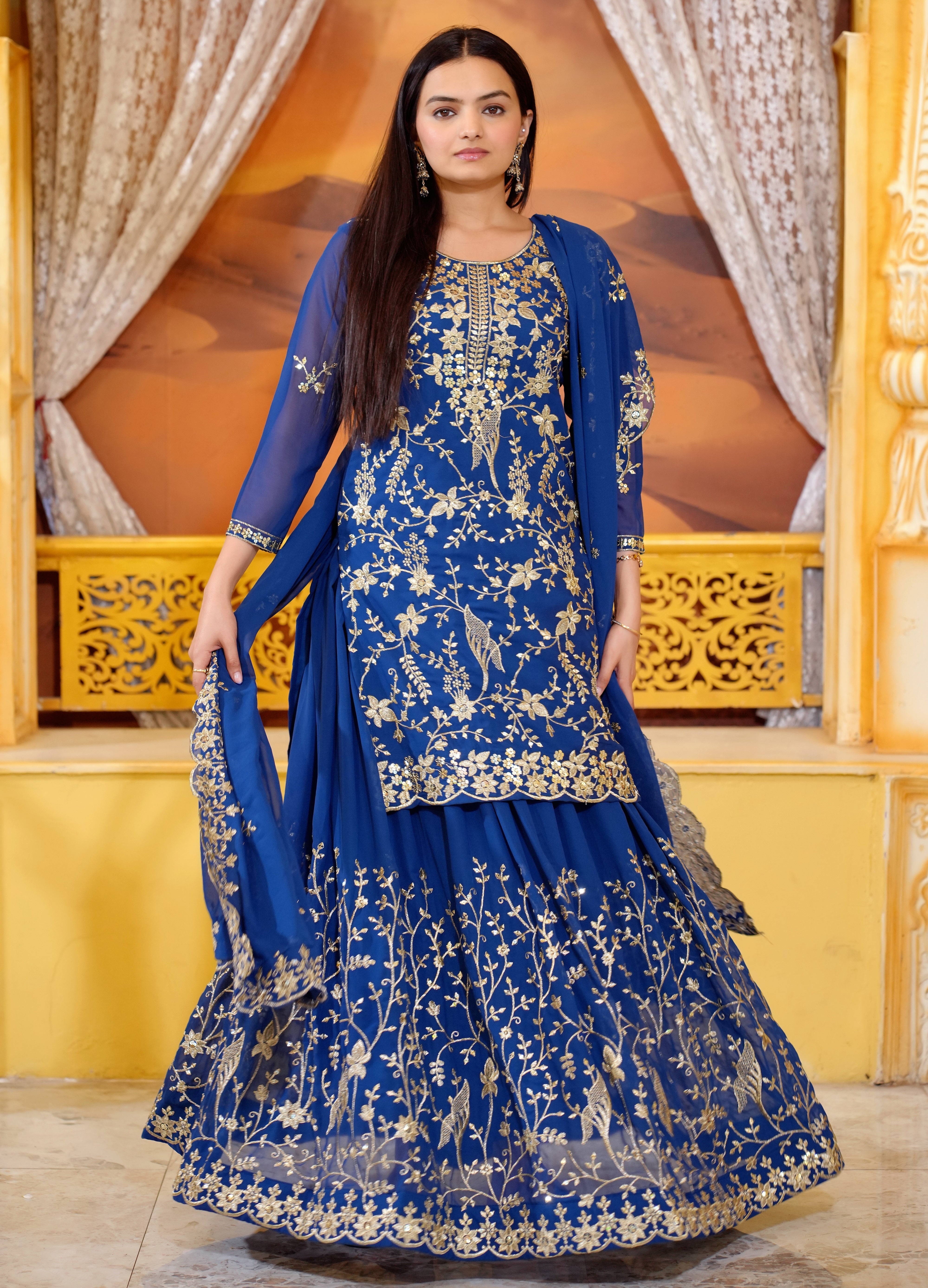 Designer Party Wear Lehenga Suit With Sequence Embroidered Work