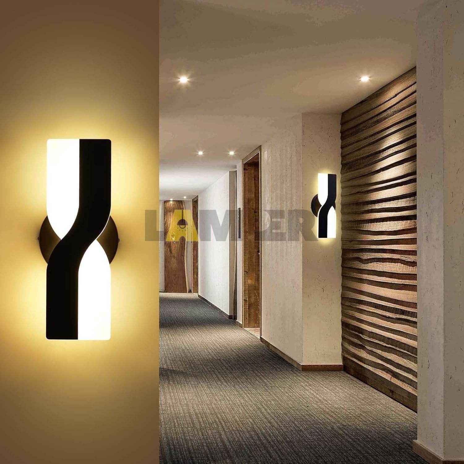 X Shape Wall Light Black - 10 Watt