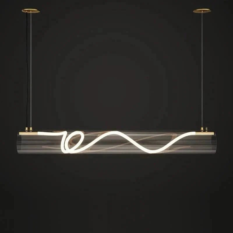 Wave Glass LED Pendant Light – Modern Tube Design