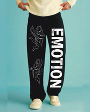 Men's Black Cotton Pant - Emotion (*)