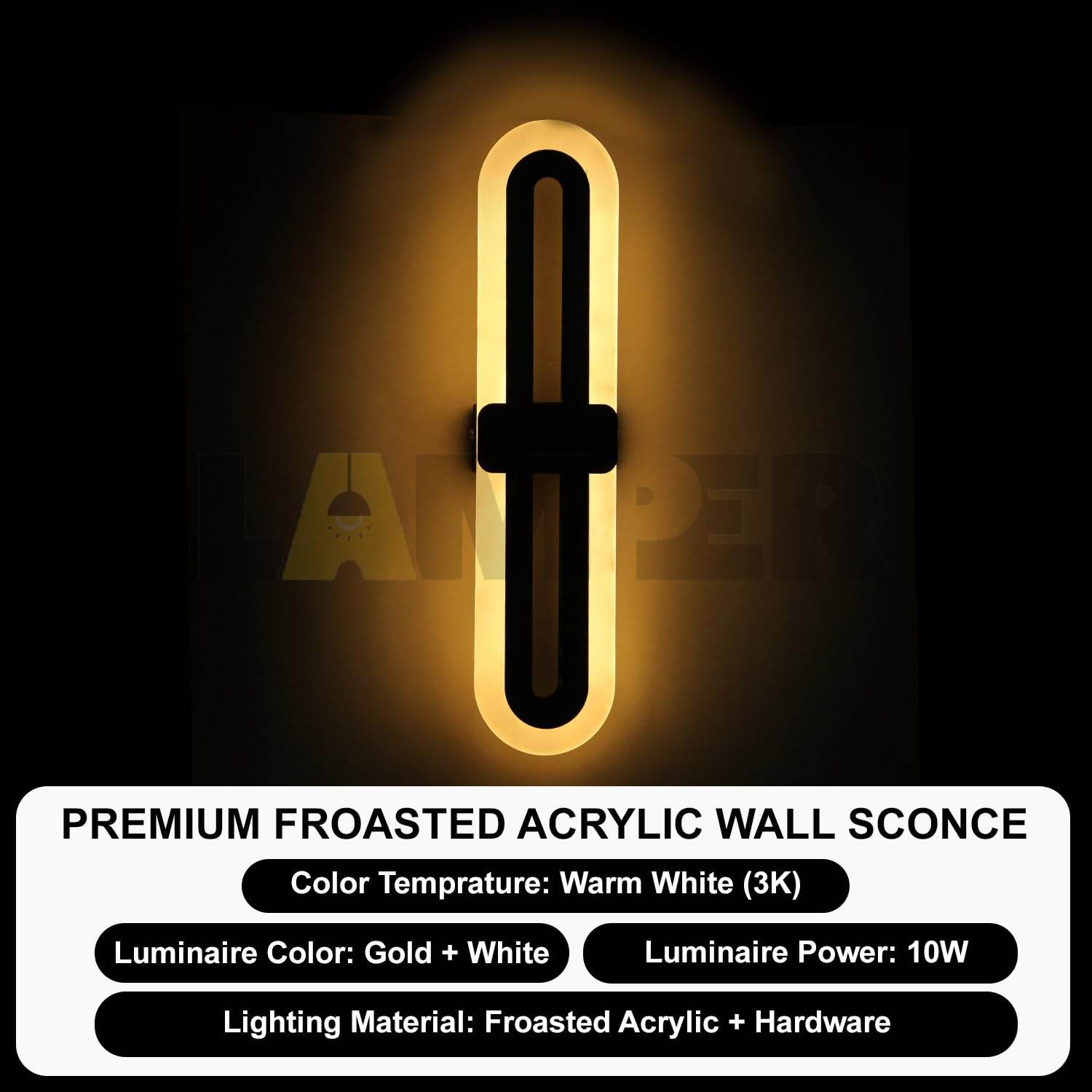 Nordic Oval Shaped Wall Light - 12 Watt