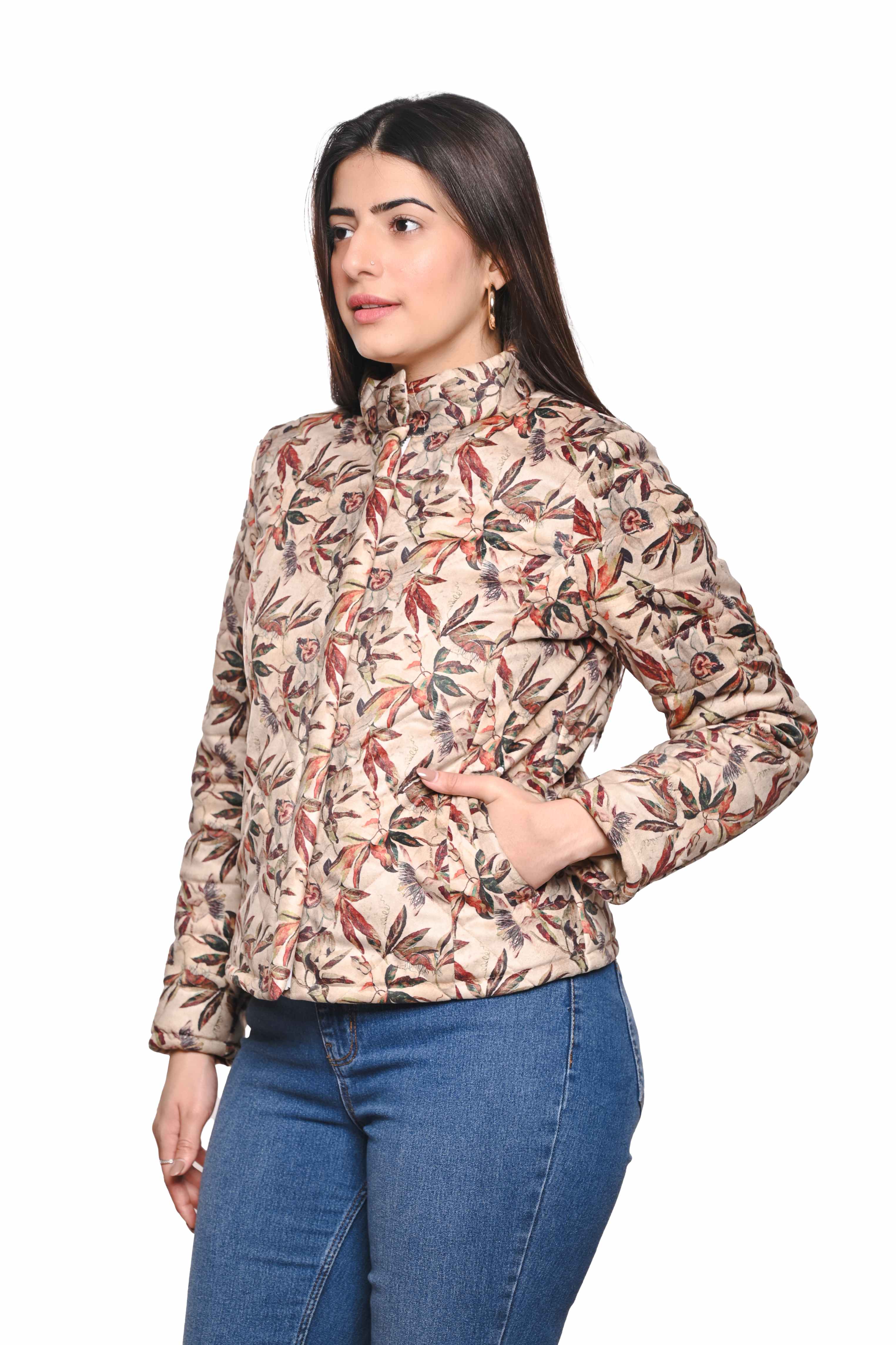 BLOSSOM VELVET PUFFER JACKET