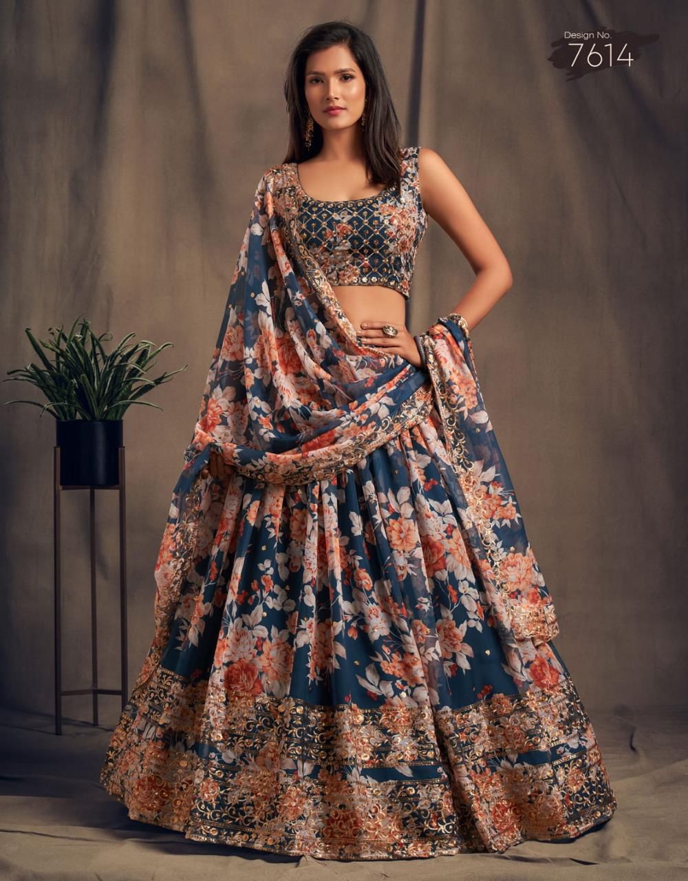Party Wear Beautiful Lehenga Choli With Printed Work