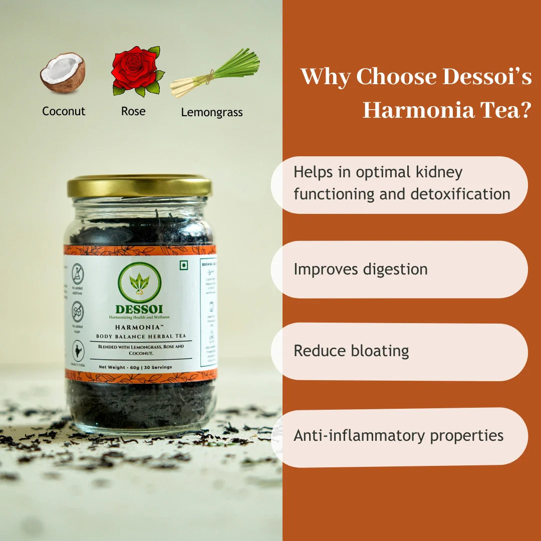 Harmonia Herbal Tea for Detox | With Coconut, Rose and Lemongrass
