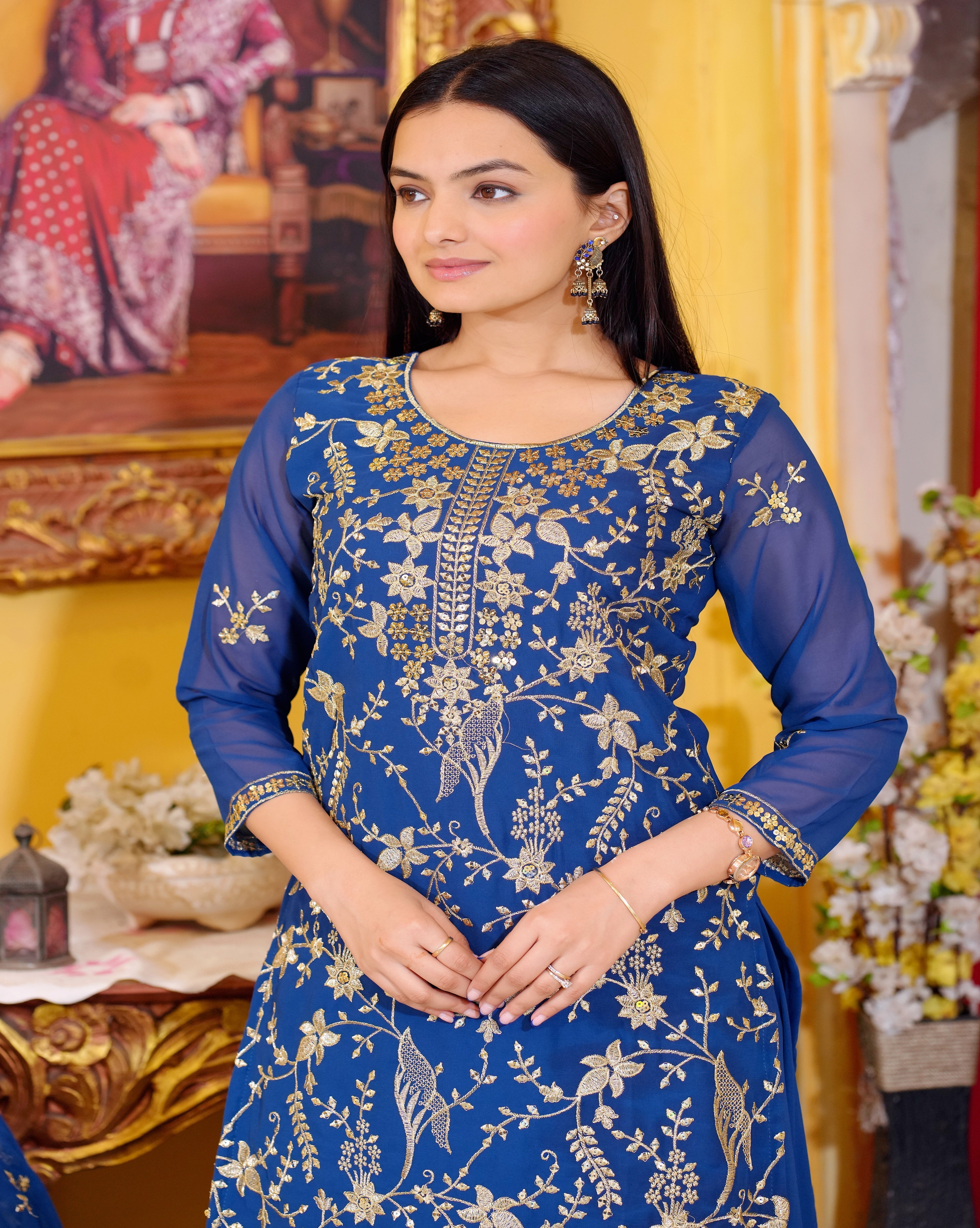 Designer Party Wear Lehenga Suit With Sequence Embroidered Work