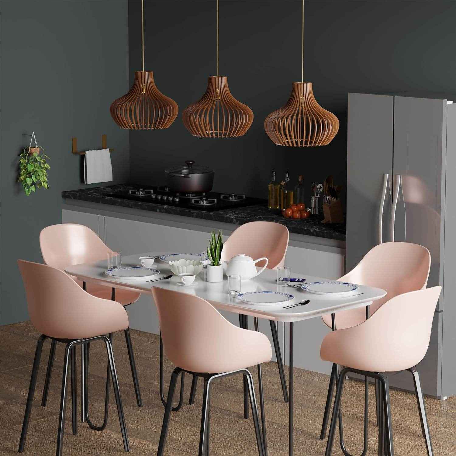 AuraLume Wooden Pendant Lamp, Chandelier - Brown