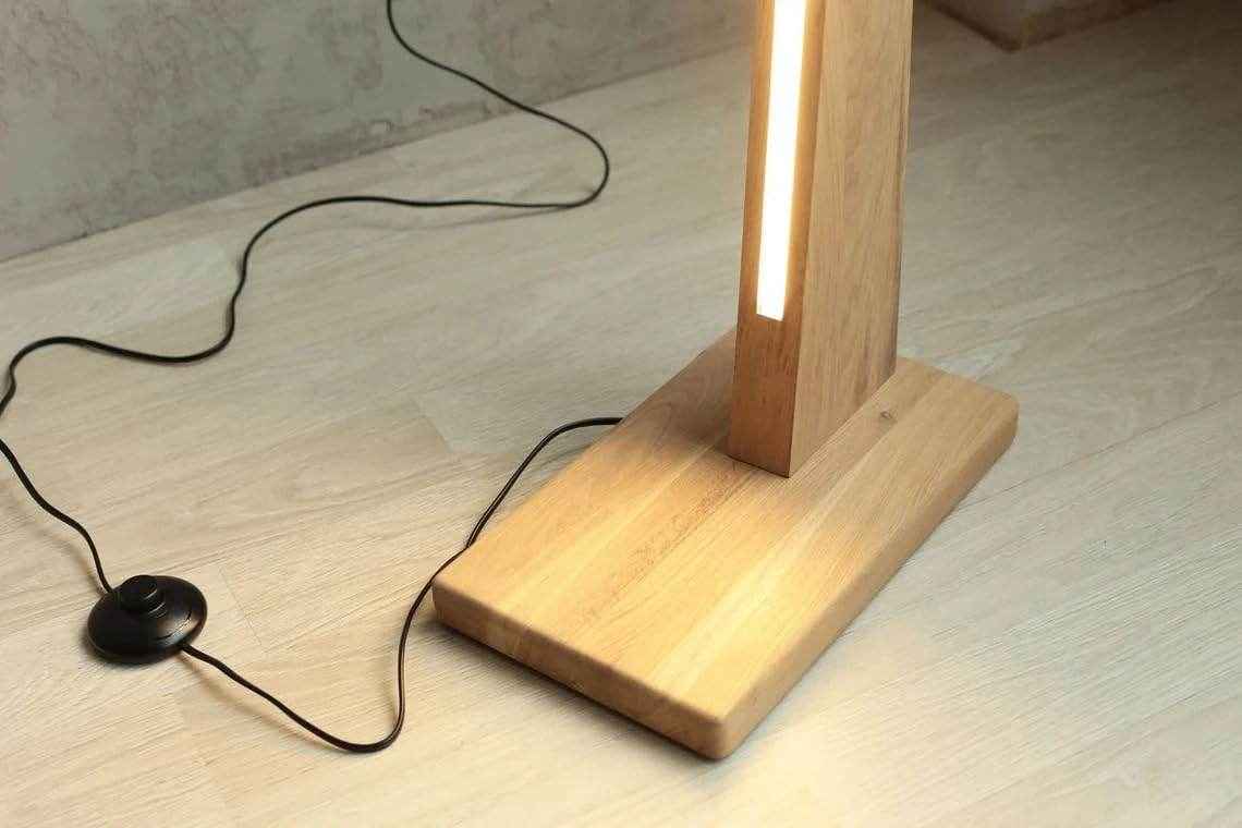Arcus Wooden Floor Lamp - 24 Watt