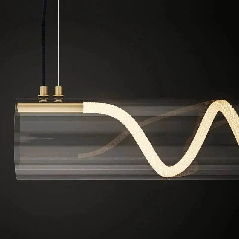 Wave Glass LED Pendant Light – Modern Tube Design
