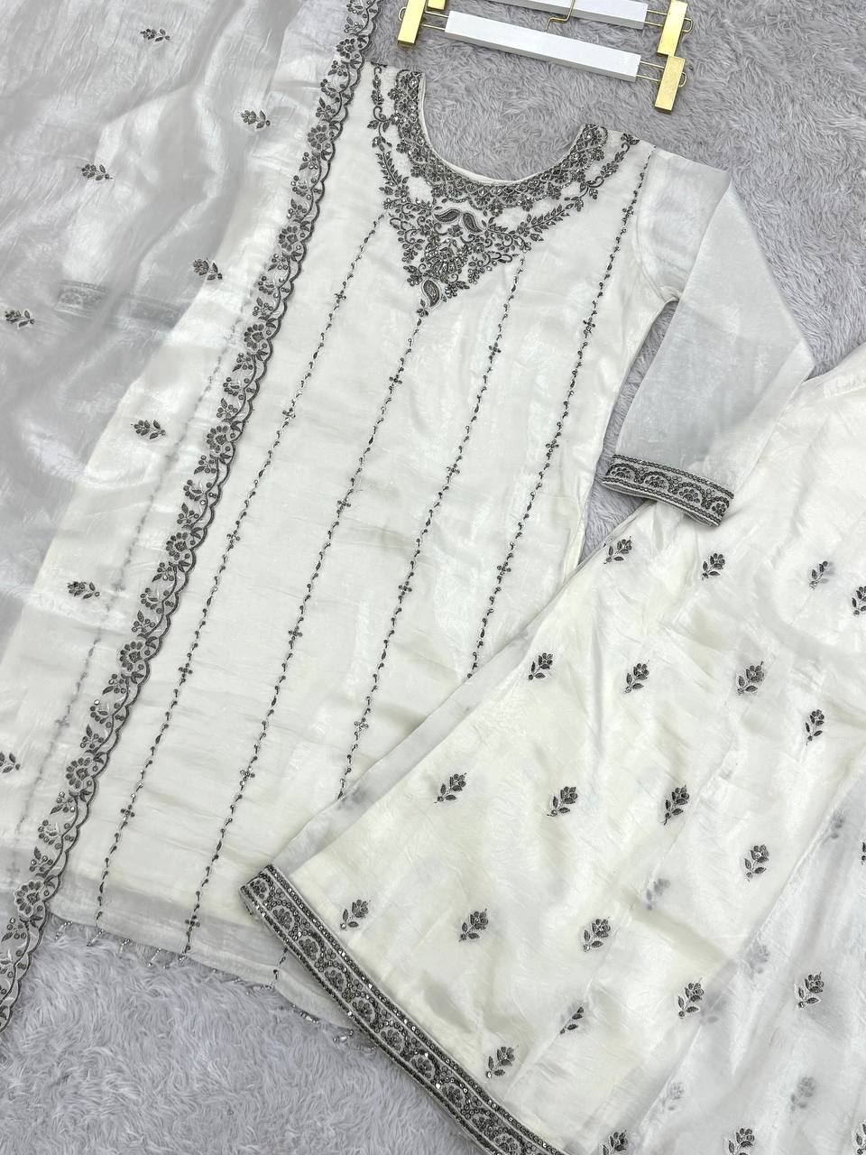 Party Wear Designer Top-Bottom And Dupatta