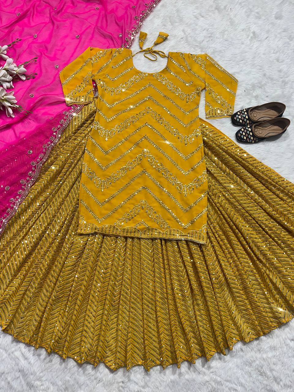 Party Wear Designer Top Lehenga And Beautiful Dupatta