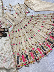 Party Wear Anarkali Gown With Sequence Embroidery Work