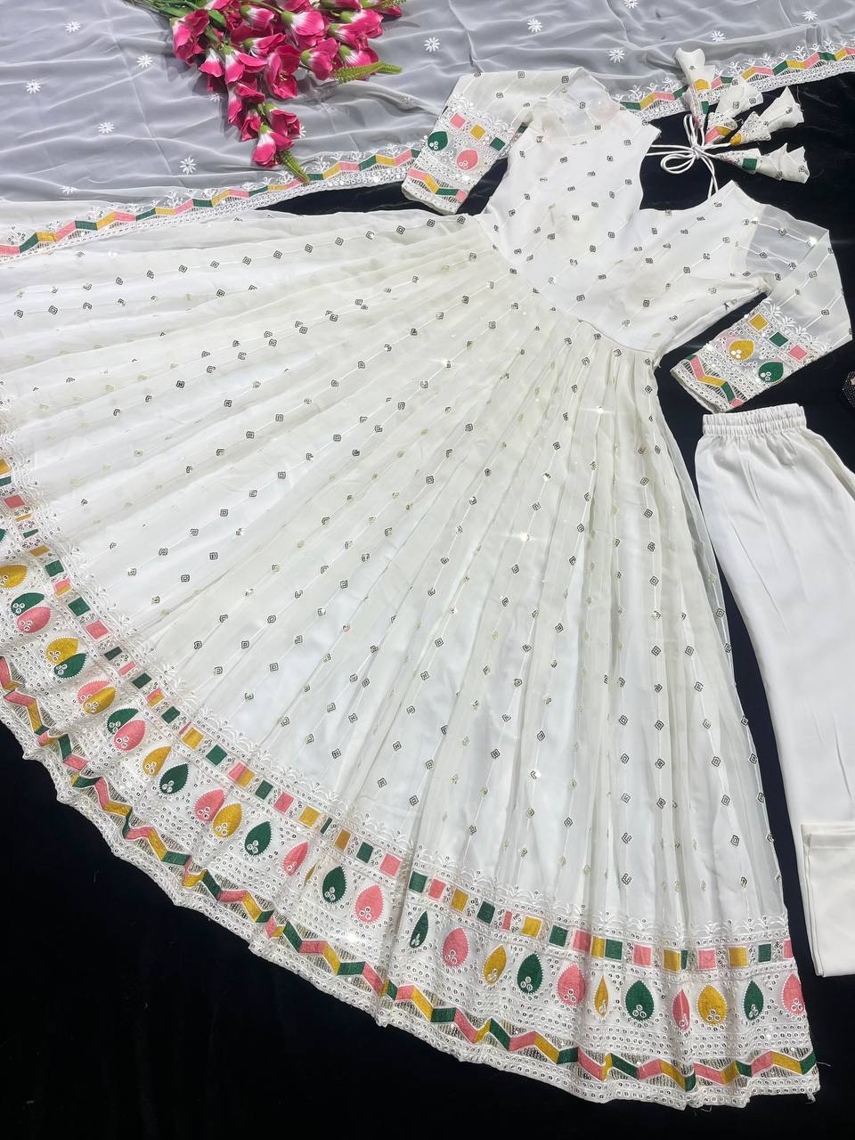 Designer Anarkali Gown And Pent With Dupatta In New Fancy Style