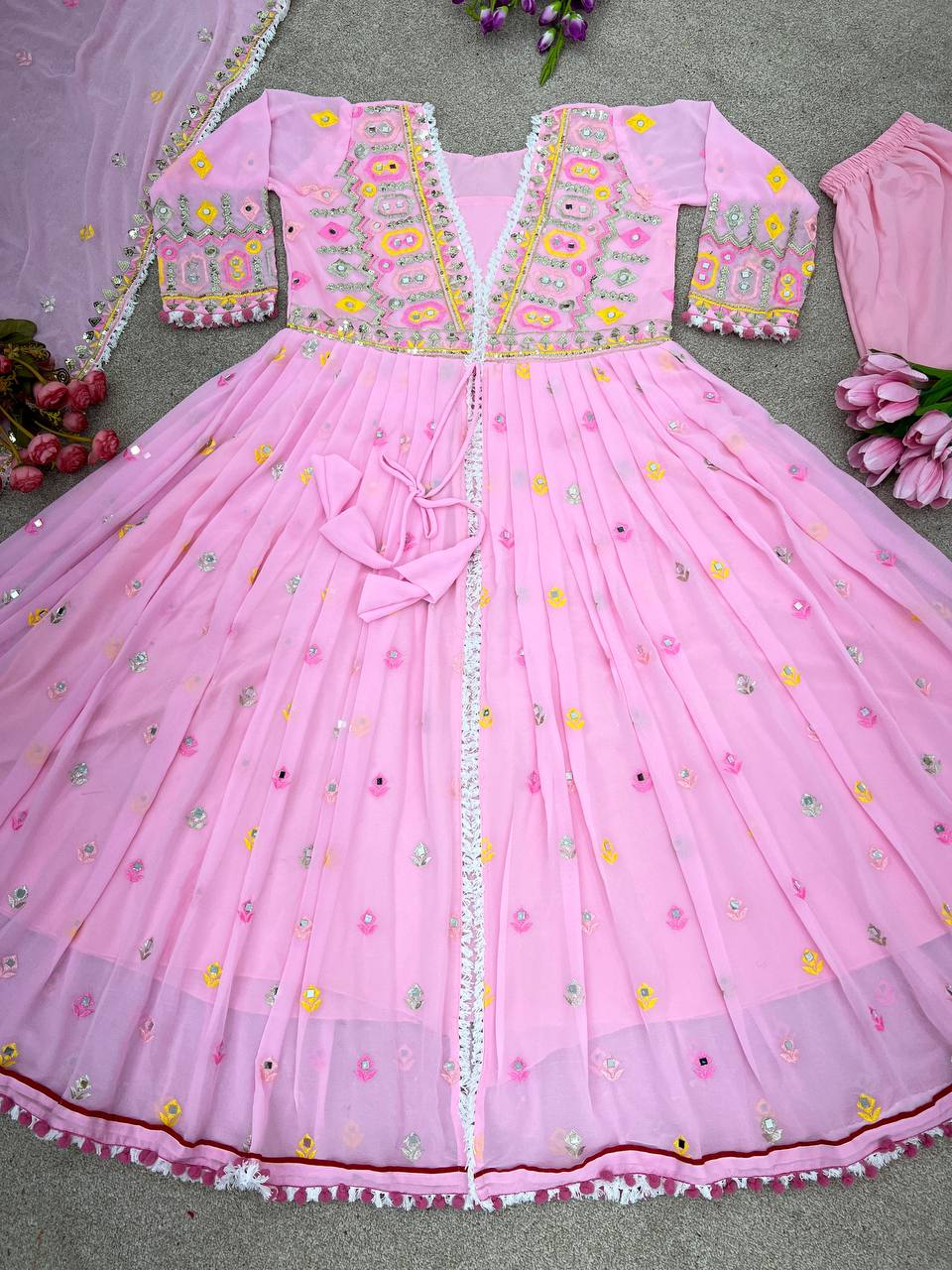 Top-Bottom and Dupatta With Heavy Embroidery Sequence Work