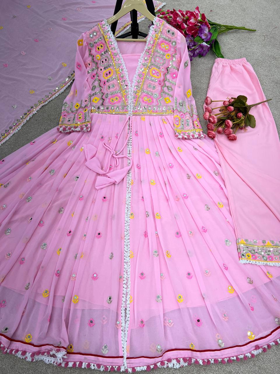 Top-Bottom and Dupatta With Heavy Embroidery Sequence Work