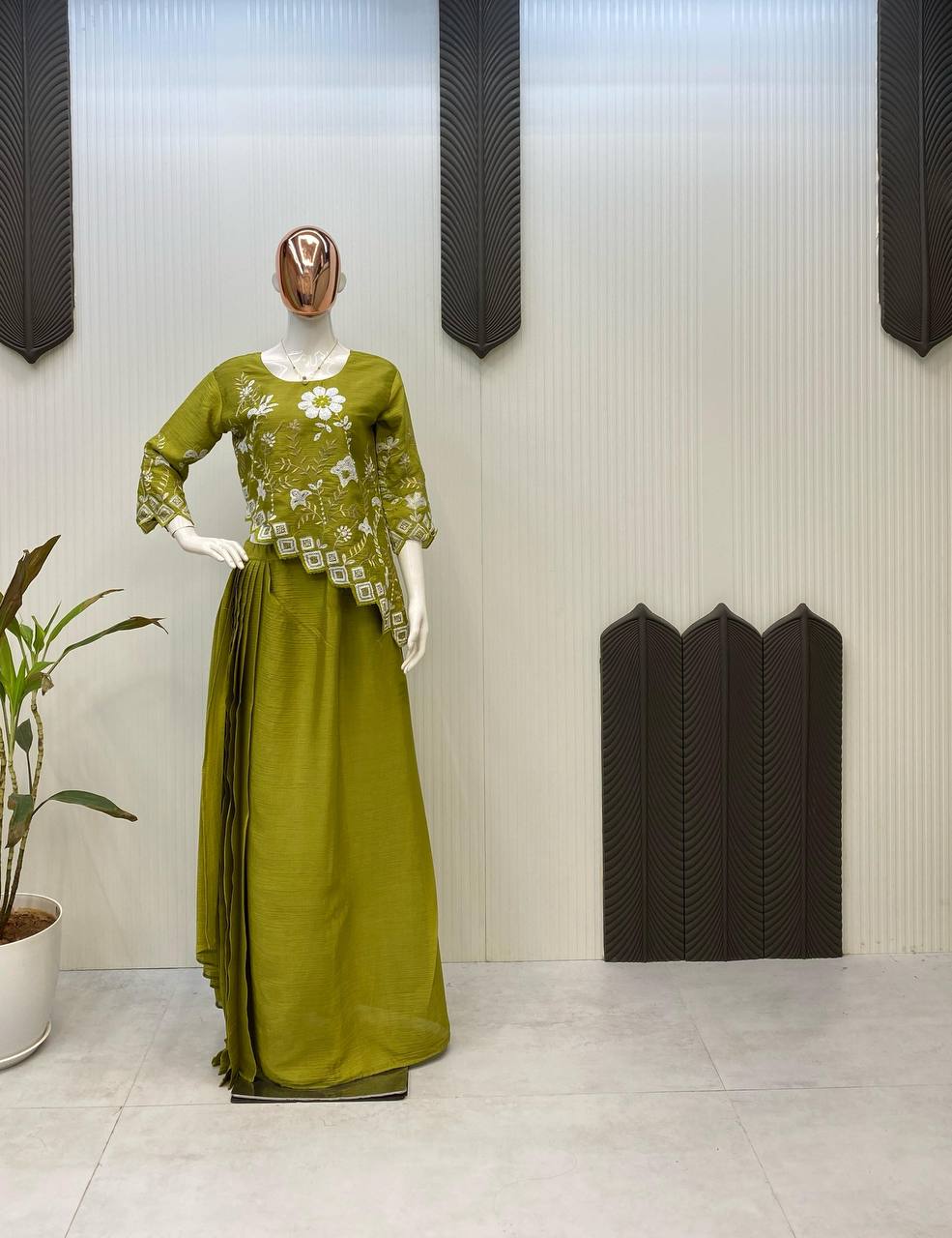 Designer Party Wear Look Indo Western With Sequence Embroidery Work