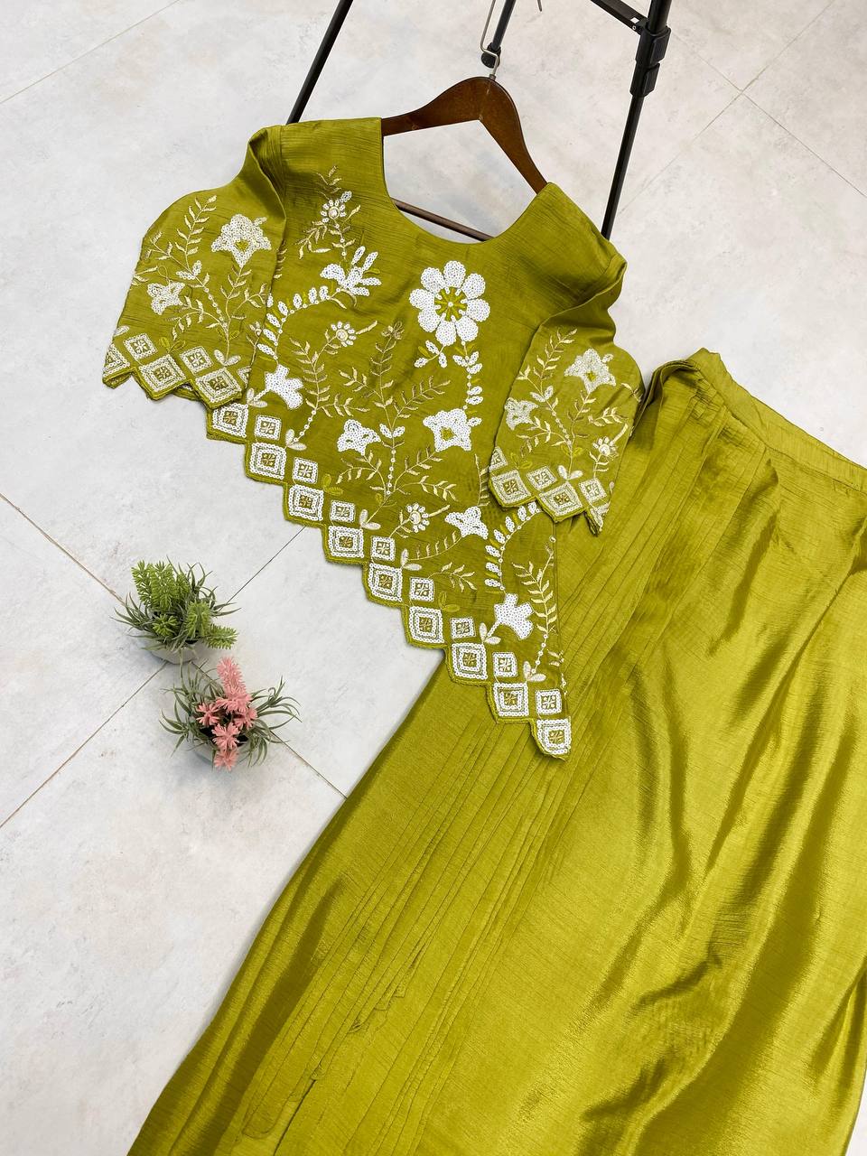 Designer Party Wear Look Indo Western With Sequence Embroidery Work