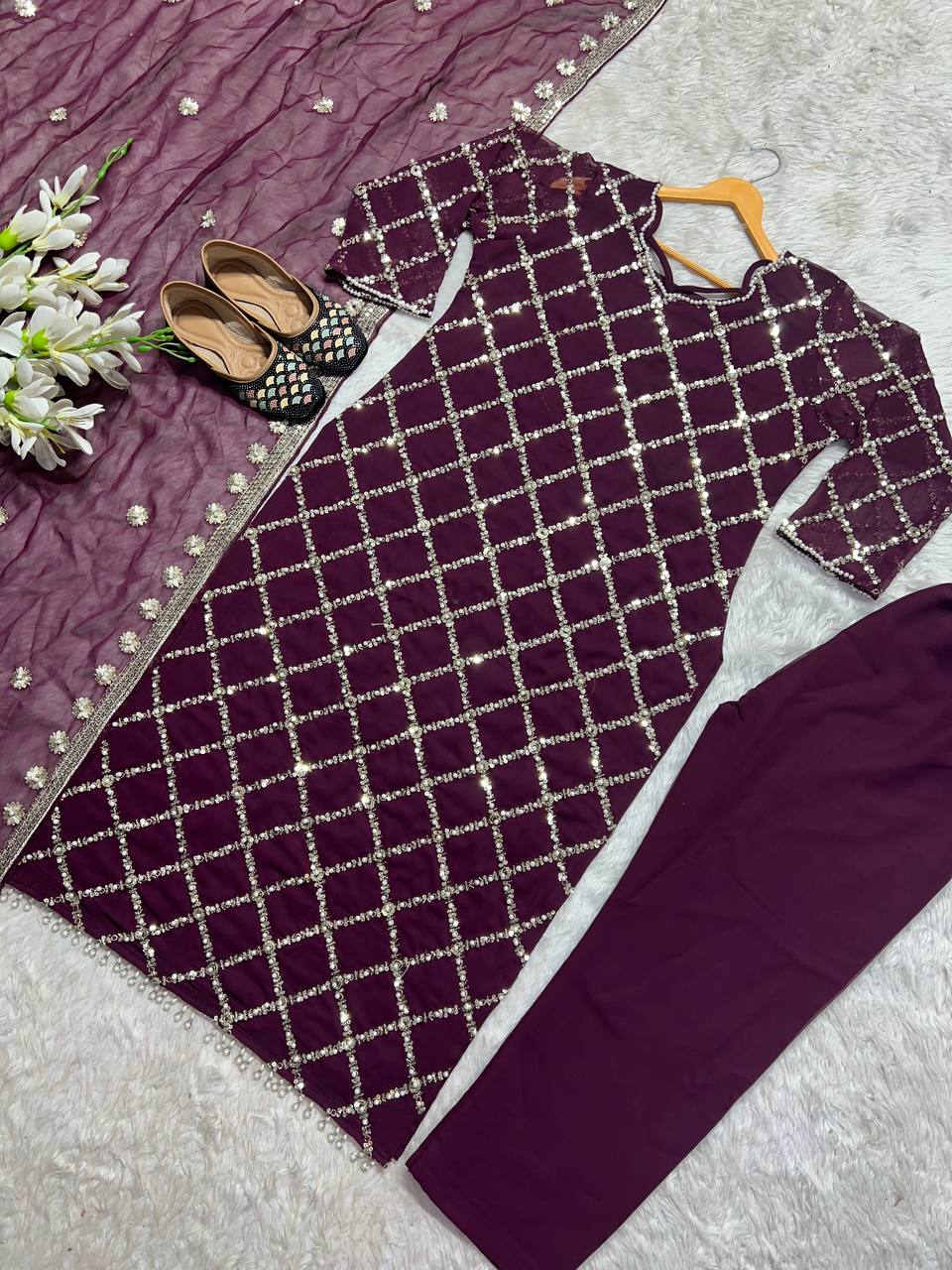 Party Wear Beautiful Top Bottom And Fancy Dupatta