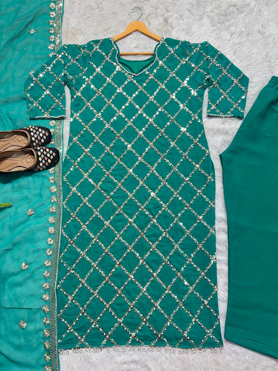 Party Wear Beautiful Top Bottom And Fancy Dupatta