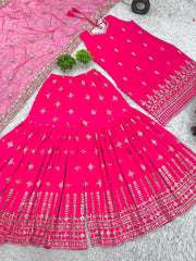 Beautiful Wedding Wear Top Bottom And Dupatta