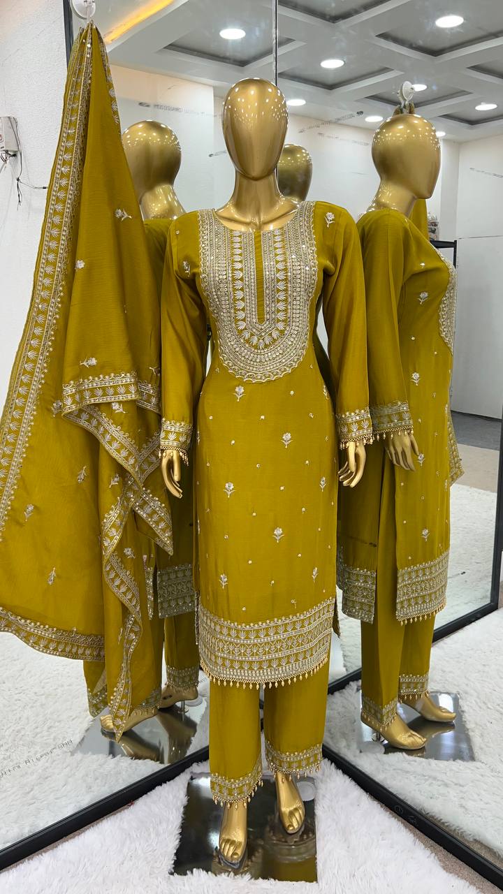 Fancy Top-Bottom And Dupatta With Heavy Embroidery Sequence Work