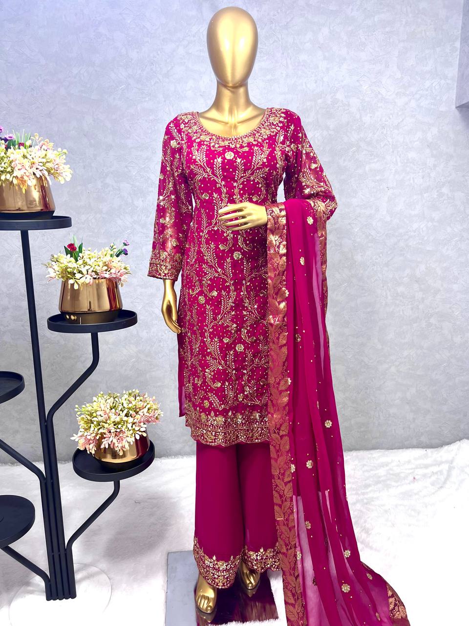 Party Wear Designer Top-Bottom And Beautiful Dupatta