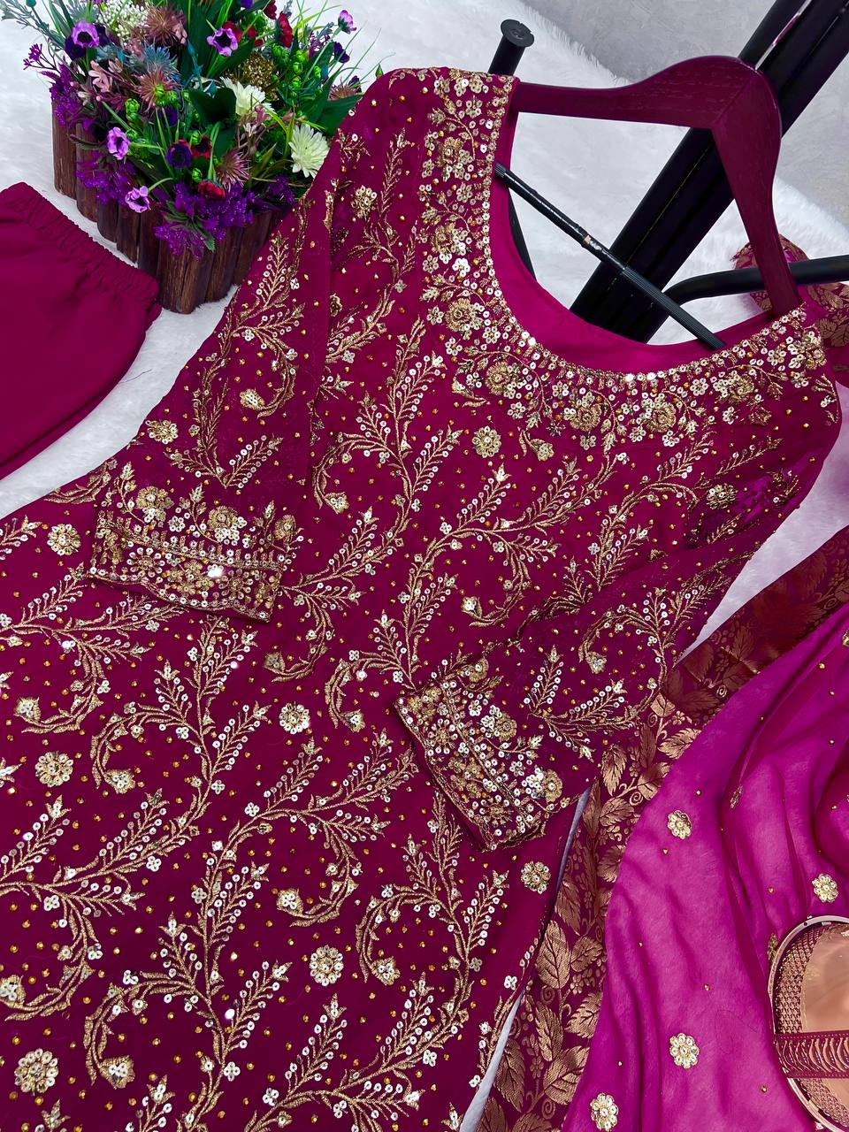 Party Wear Designer Top-Bottom And Beautiful Dupatta