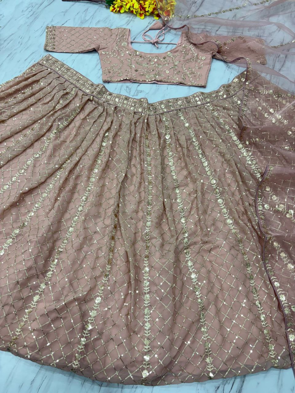 Beautiful Most Trending Lehenga Choli With Thread Embroidery