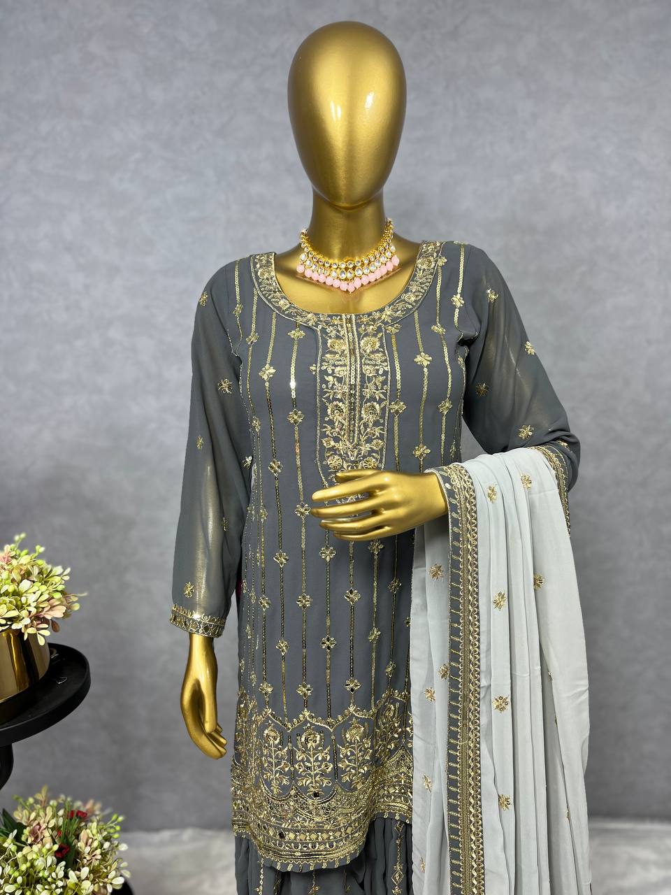 Party Wear Beautiful Top And Bottom With Fancy Dupatta