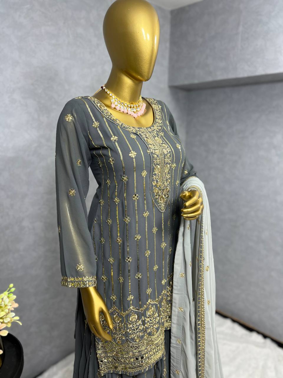 Party Wear Beautiful Top And Bottom With Fancy Dupatta