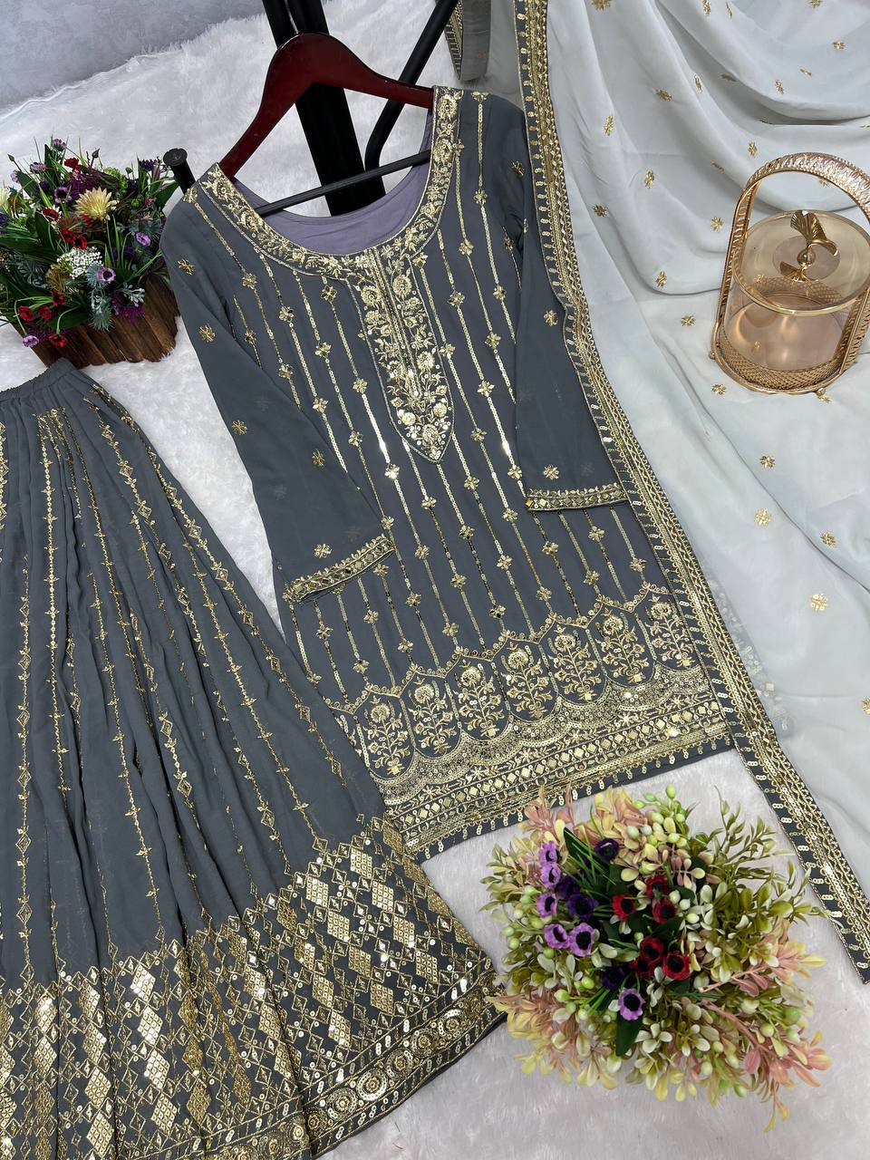 Party Wear Beautiful Top And Bottom With Fancy Dupatta