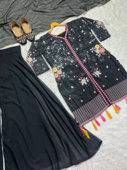 Beautiful Party Wear Sharara Pant , Top And Dupatta