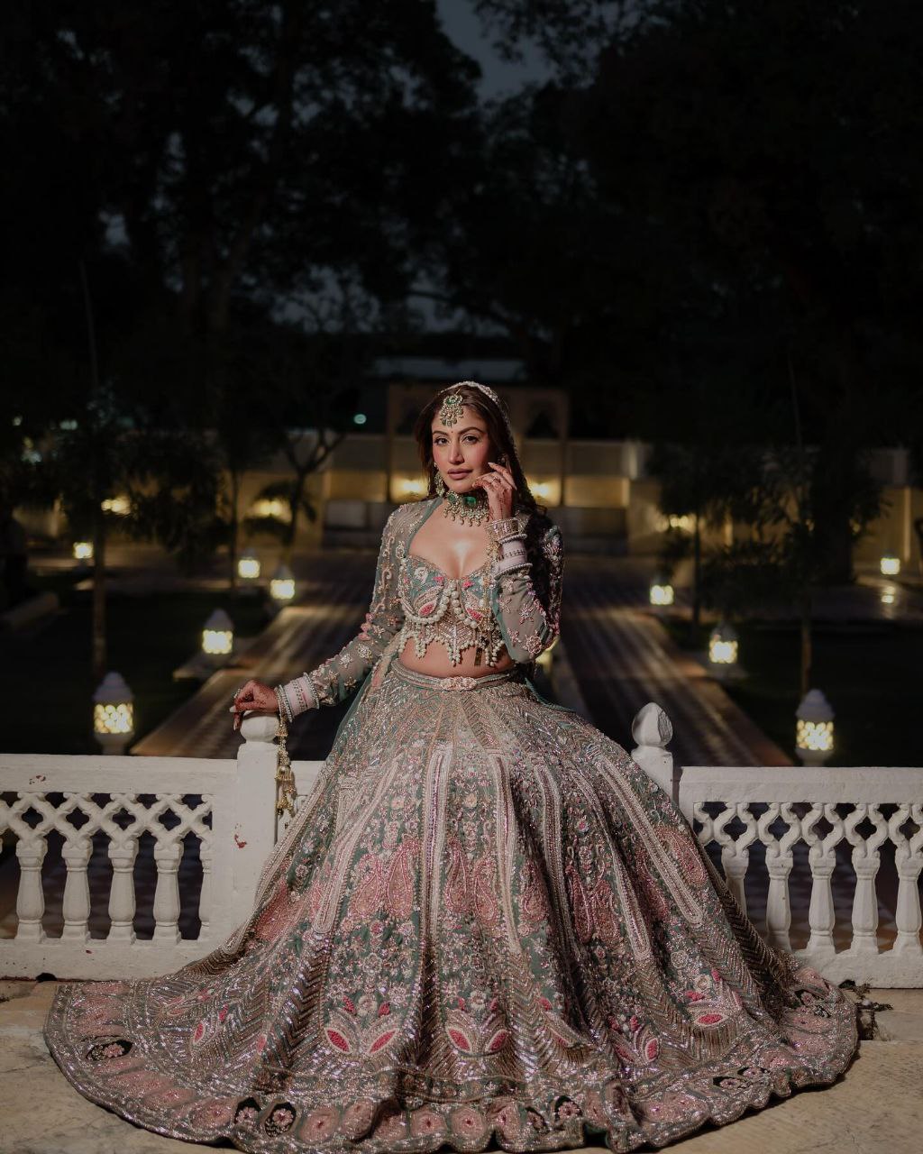 Designer Lehenga Choli With Hand Pearl Work