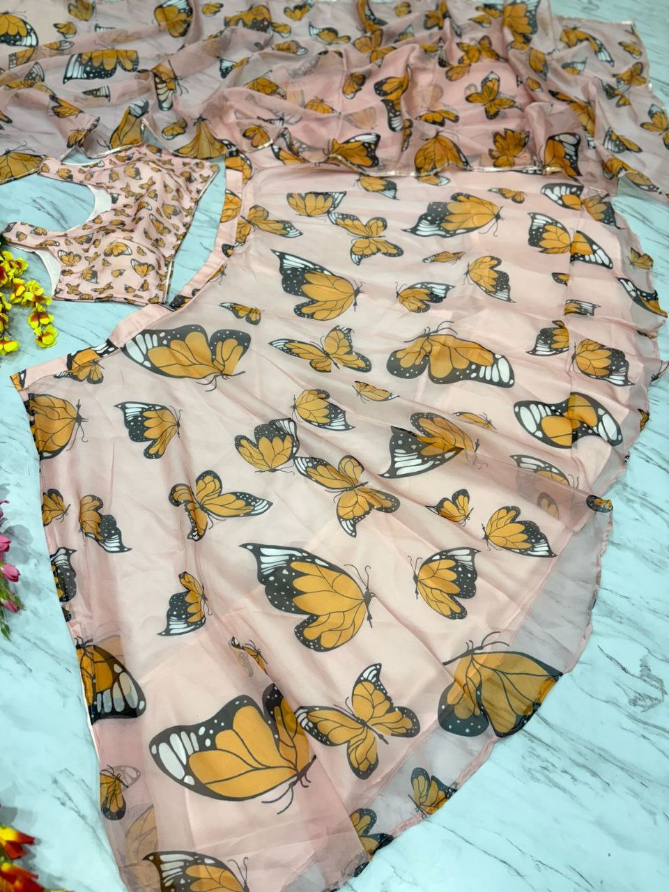 Party Wear Lehenga Choli With Beautiful Floral Print