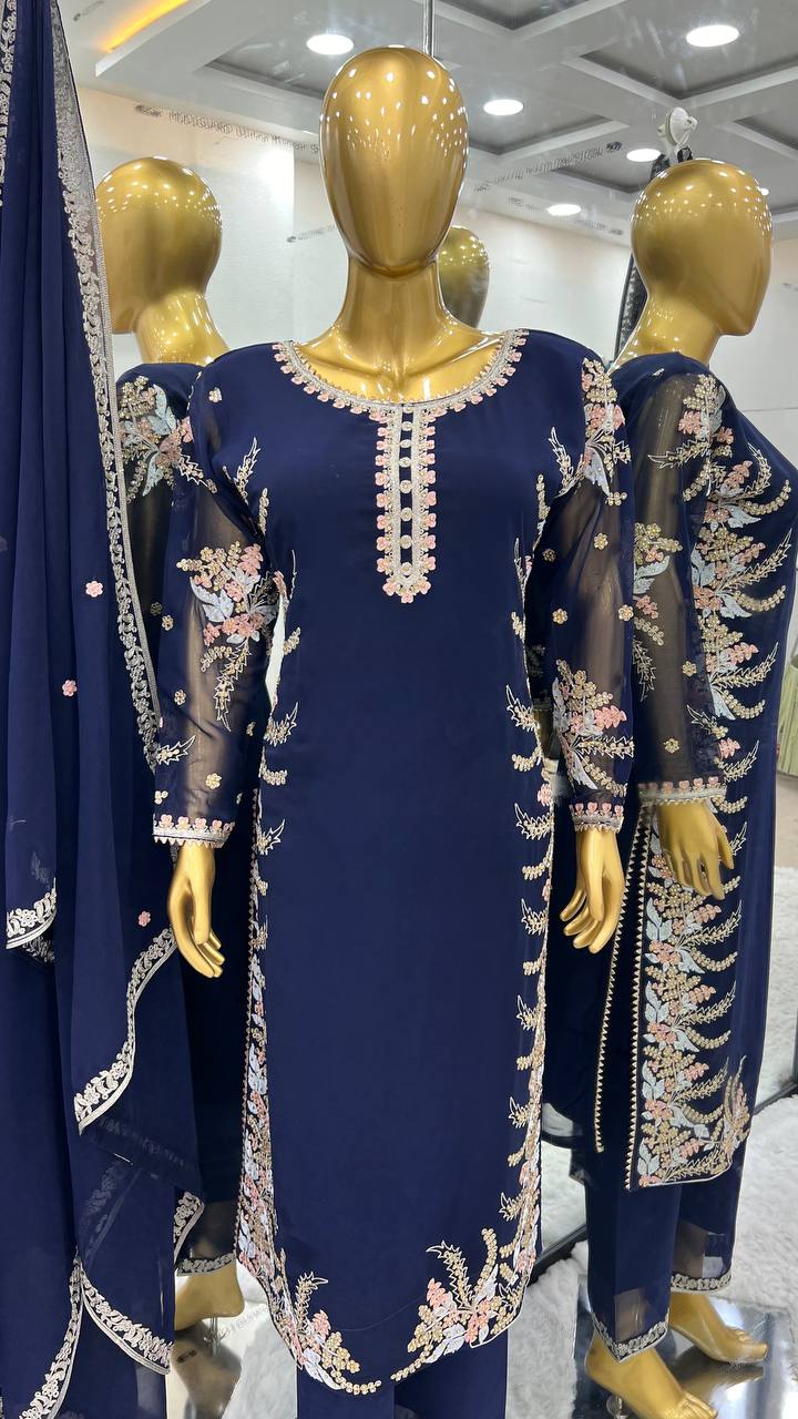 Party Wear Look Top Bottom With Dupatta With Heavy Embroidery Work