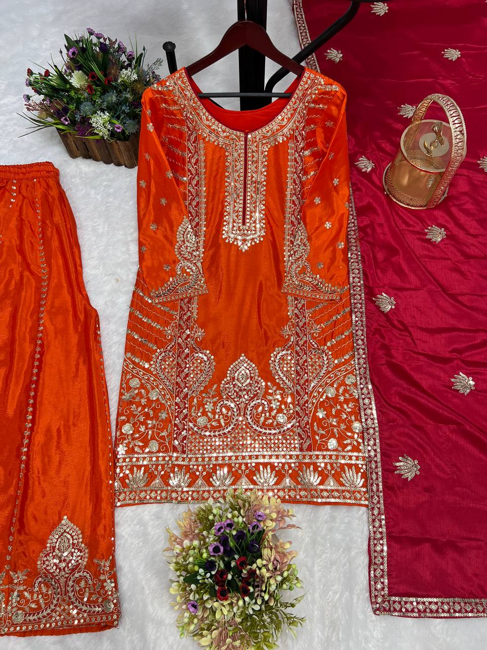 Party Wear Beautiful Top-Bottom And Dupatta