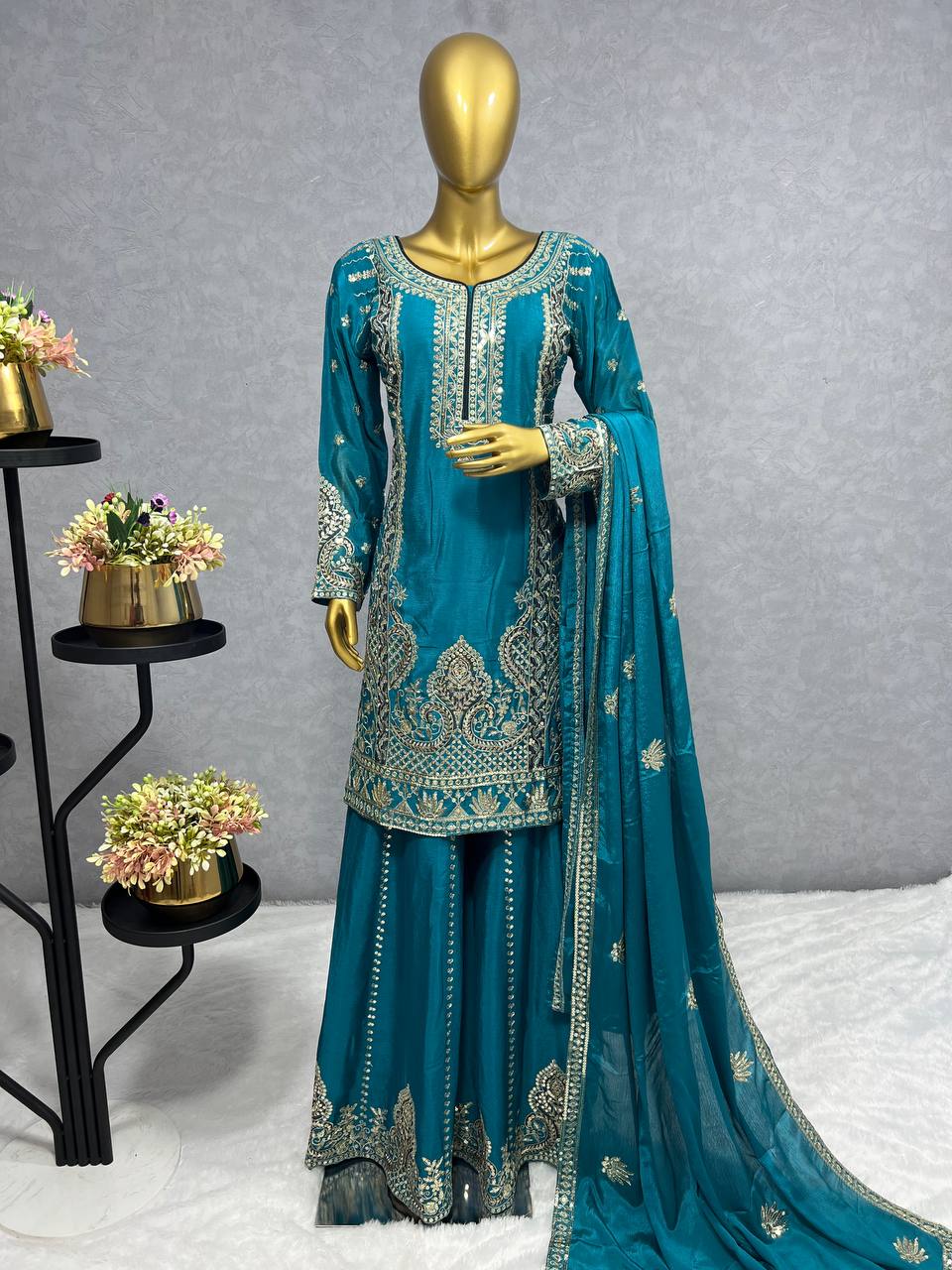 Party Wear Beautiful Top-Bottom And Dupatta